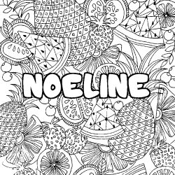 Coloración del nombre NOELINE - decorado mandala de frutas