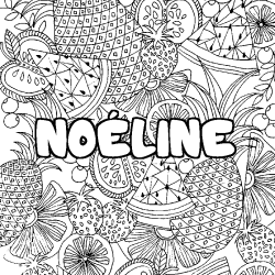 Coloración del nombre NOÉLINE - decorado mandala de frutas