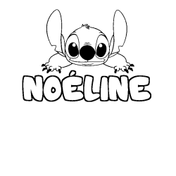 Coloración del nombre NOÉLINE - decorado Stitch