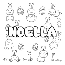 Coloración del nombre NOELLA - decorado Pascua