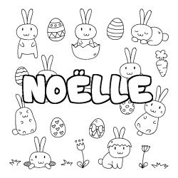 Coloración del nombre NOËLLE - decorado Pascua