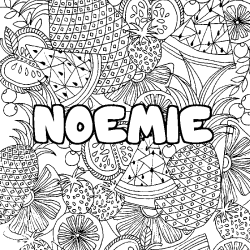 Coloración del nombre NOEMIE - decorado mandala de frutas