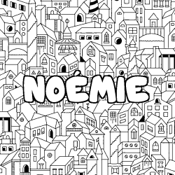 Coloración del nombre NOÉMIE - decorado ciudad