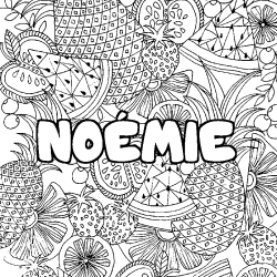 Dibujo para colorear NO&Eacute;MIE - decorado mandala de frutas