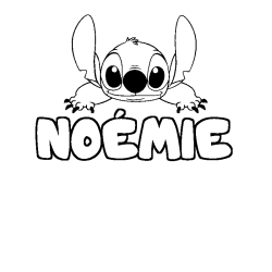 Coloración del nombre NOÉMIE - decorado Stitch