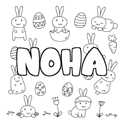 Coloración del nombre NOHA - decorado Pascua