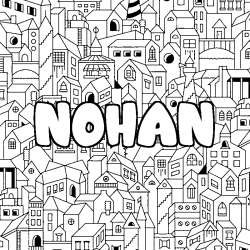 Coloración del nombre NOHAN - decorado ciudad