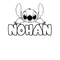 Coloración del nombre NOHAN - decorado Stitch