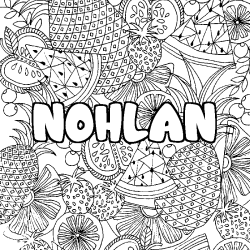 Coloración del nombre NOHLAN - decorado mandala de frutas