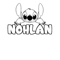 Coloración del nombre NOHLAN - decorado Stitch