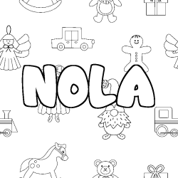 Dibujo para colorear NOLA - decorado juguetes