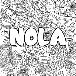 Dibujo para colorear NOLA - decorado mandala de frutas