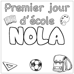 Dibujo para colorear NOLA - decorado primer d&iacute;a de escuela