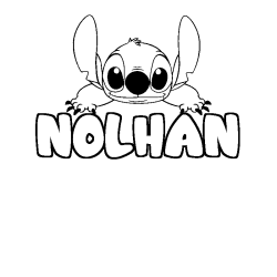 Coloración del nombre NOLHAN - decorado Stitch