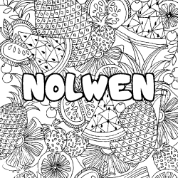 Coloración del nombre NOLWEN - decorado mandala de frutas