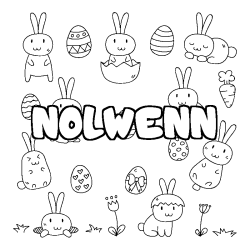 Coloración del nombre NOLWENN - decorado Pascua