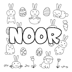 Coloración del nombre NOOR - decorado Pascua