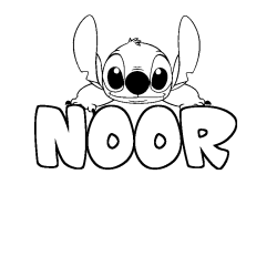 Coloración del nombre NOOR - decorado Stitch