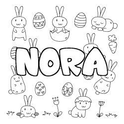 Dibujo para colorear NORA - decorado Pascua