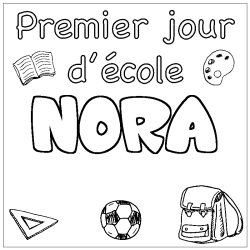 Coloración del nombre NORA - decorado primer día de escuela