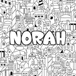 Dibujo para colorear NORAH - decorado ciudad