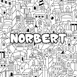 Coloración del nombre NORBERT - decorado ciudad