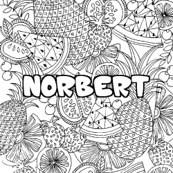 Coloración del nombre NORBERT - decorado mandala de frutas