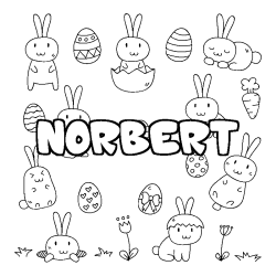 Coloración del nombre NORBERT - decorado Pascua