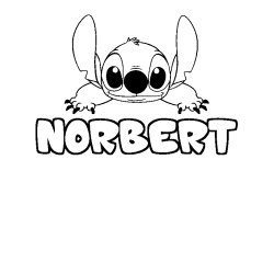 Coloración del nombre NORBERT - decorado Stitch