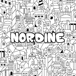 Coloración del nombre NORDINE - decorado ciudad