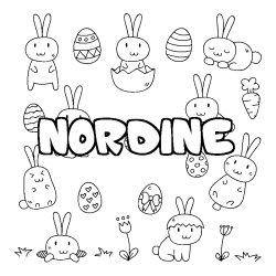 Coloración del nombre NORDINE - decorado Pascua