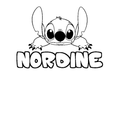 Coloración del nombre NORDINE - decorado Stitch