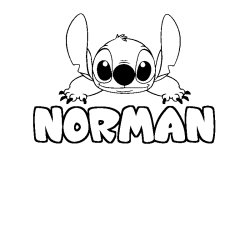 Coloración del nombre NORMAN - decorado Stitch