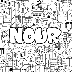 Dibujo para colorear NOUR - decorado ciudad