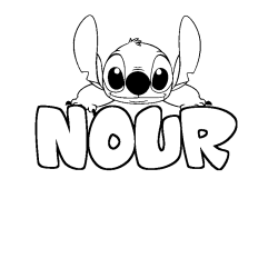 Dibujo para colorear NOUR - decorado Stitch