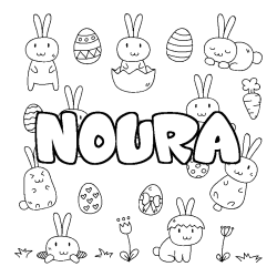 Dibujo para colorear NOURA - decorado Pascua