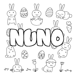 Coloración del nombre NUNO - decorado Pascua