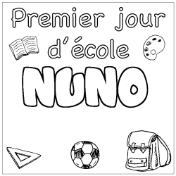 Coloración del nombre NUNO - decorado primer día de escuela