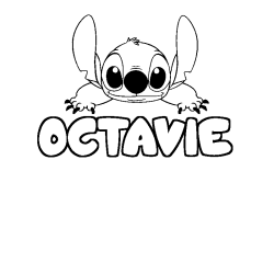 Coloración del nombre OCTAVIE - decorado Stitch