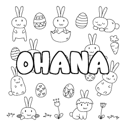 Coloración del nombre OHANA - decorado Pascua