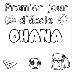 Coloración del nombre OHANA - decorado primer día de escuela