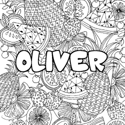 Coloración del nombre OLIVER - decorado mandala de frutas