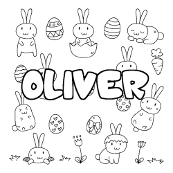 Dibujo para colorear OLIVER - decorado Pascua