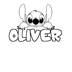 Dibujo para colorear OLIVER - decorado Stitch