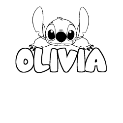 Coloración del nombre OLIVIA - decorado Stitch