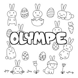 Coloración del nombre OLYMPE - decorado Pascua