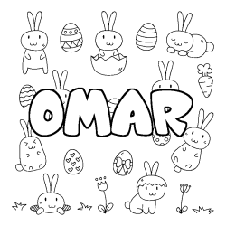 Coloración del nombre OMAR - decorado Pascua