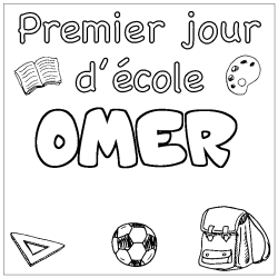 Coloración del nombre OMER - decorado primer día de escuela