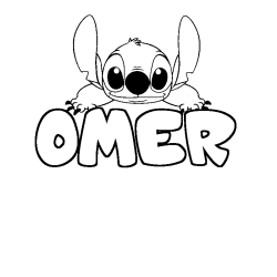 Coloración del nombre OMER - decorado Stitch