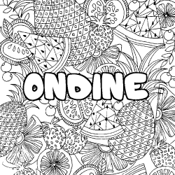 Coloración del nombre ONDINE - decorado mandala de frutas